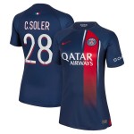 Günstige Fußballtrikots Paris Saint-Germain 2023-24 C. Soler 28 Frauens Heimtrikot Kurzarm